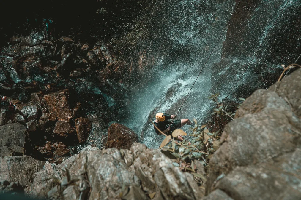 Madeira canyoning waterfall rappel adventure landscape