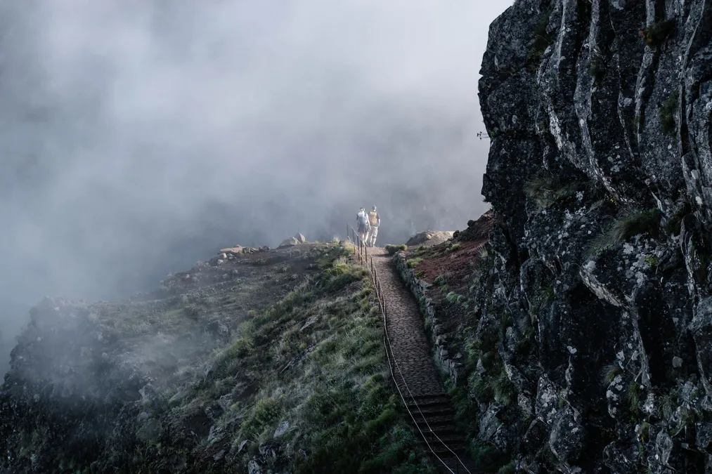 Madeira hiking mountain trail Pico Ruivo sunrise Portugal